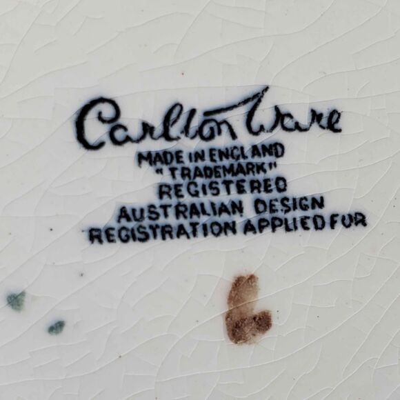 Carlton Ware Yellow Candy Dish Pink Flower Vintage - Picture 7 of 8